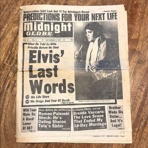 Midnight Globe Sept 6, 1977 Elvis